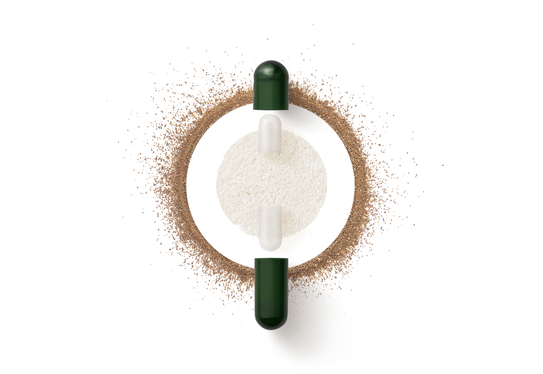 Our ViaCap® capsule-in-capsule delivery system with a probiotic inner capsule nested inside a prebiotic outer capsule